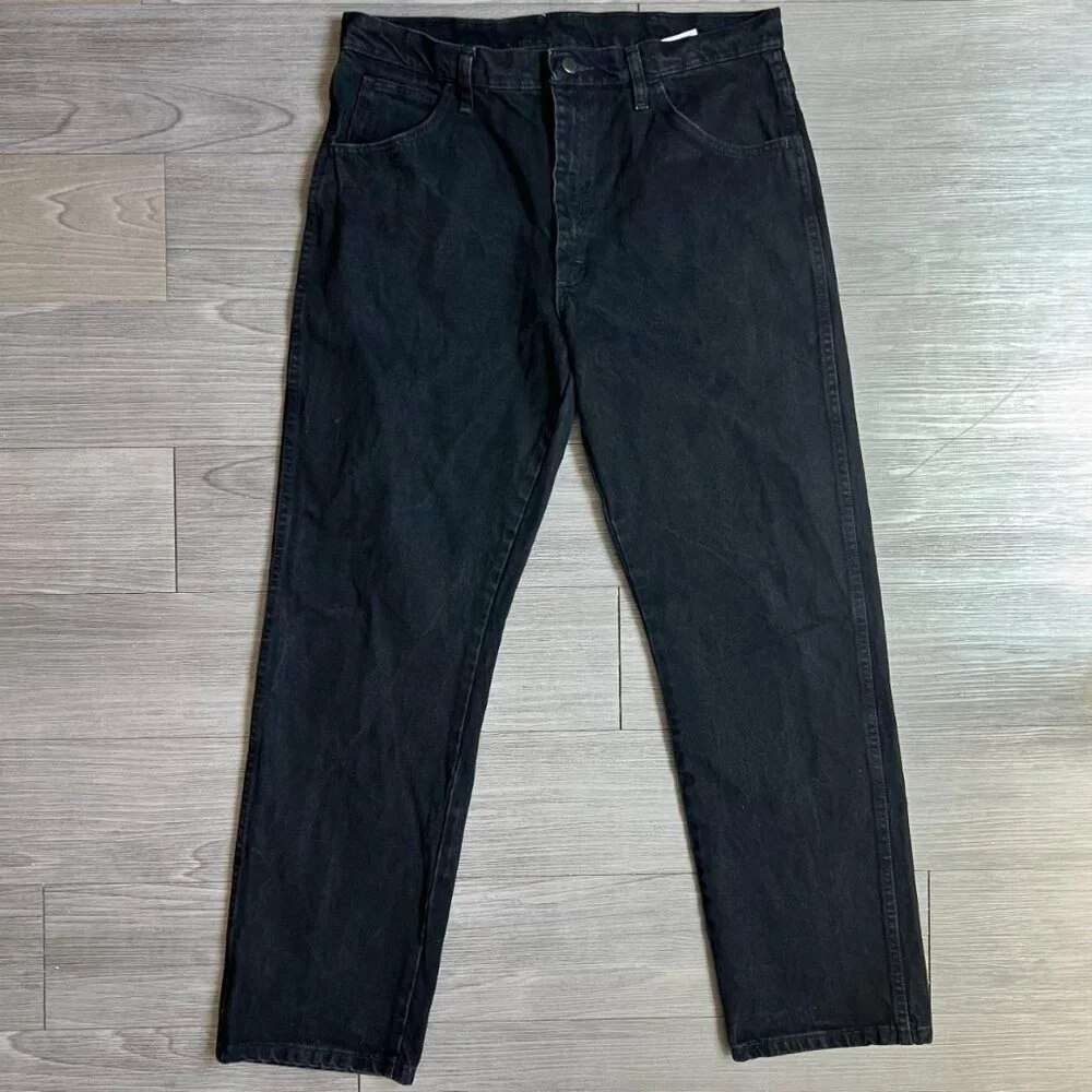 Y2K Rustler Black Denim High Rise Straight Leg Jeans Men's Size 36X32